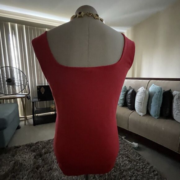 Ava Viv Black Sleeveless Blouse 3x Red Tank Top Casual Cotton Blend - Picture 6 of 10